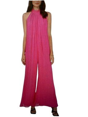 VINCE CAMUTO LAST ONE HALTER JUMPSUIT POMEGRANATE PINK XL NWT
